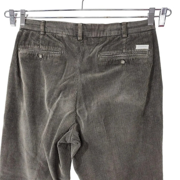 Daniel Cremieux Collection Pleated Corduroy Pants Cuffed Men Size 35 x 32 Green - Picture 5 of 9